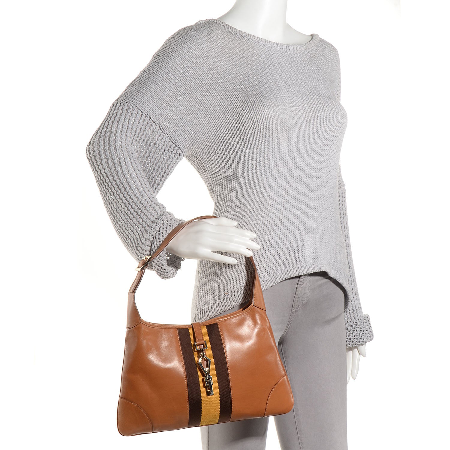 Gucci Leather Web Jackie O Hobo 9 of 14