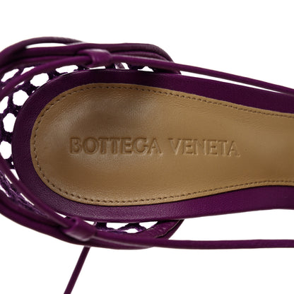 Bottega Veneta Mesh Nappa Stretch Ankle Tie 90mm Sandals 37.5 Venom 6 of 7