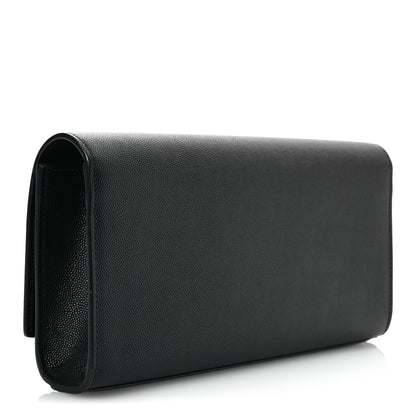 Saint Laurent Grain De Poudre Monogram Cassandre Clutch Black 3 of 7