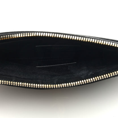 Saint Laurent SAINT LAURENT Grain De Poudre Chevron Monogram Large Bill Pouch Black 5 of 7