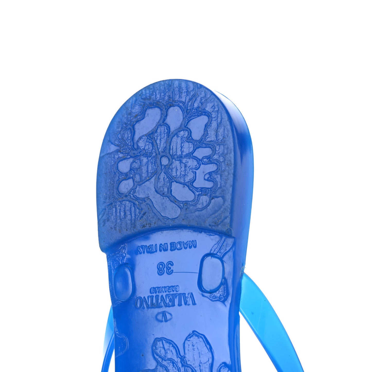PVC Jelly Rockstud Bow Thong Sandals 38 Blue Fluo