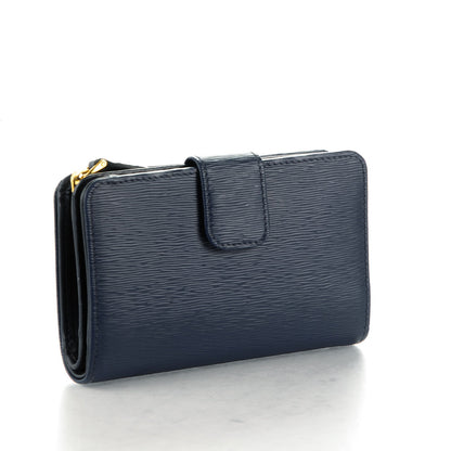 Prada Vitello Move Metal Compact Wallet Cobalto 3 of 8
