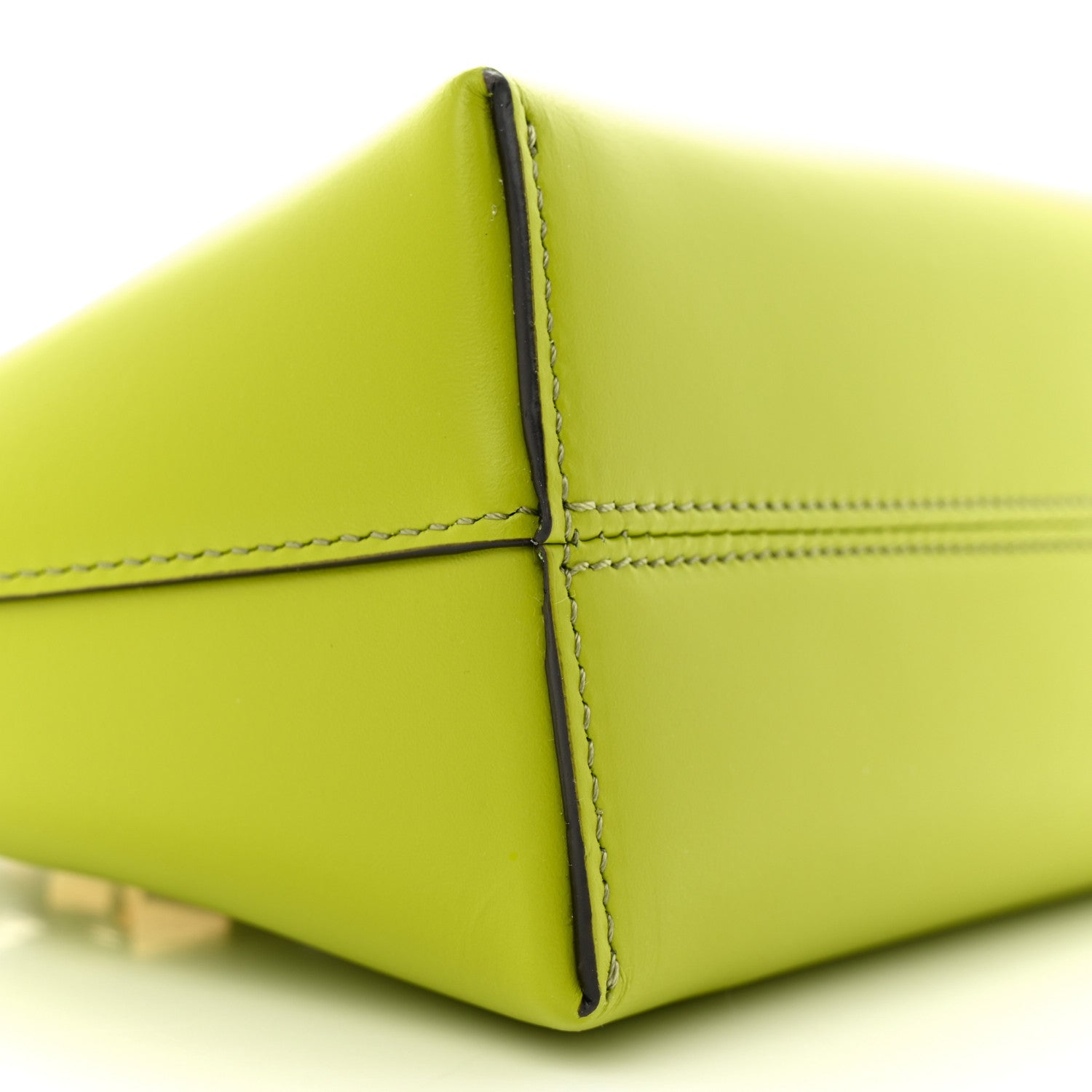 Fendi Vitello King Plexiglass Logo Embossed Mini By The Way Top Handle Boston Bag Wasabi 9 of 10
