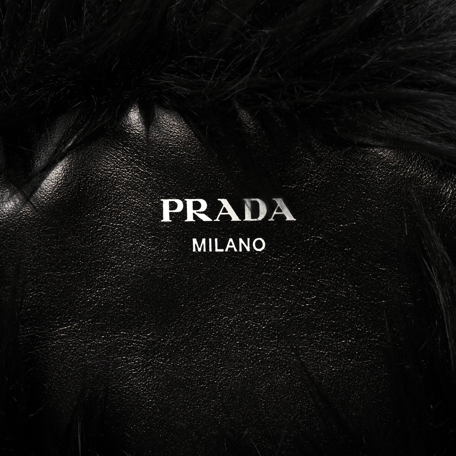 Prada Faux Fur Tote Black 7 of 9