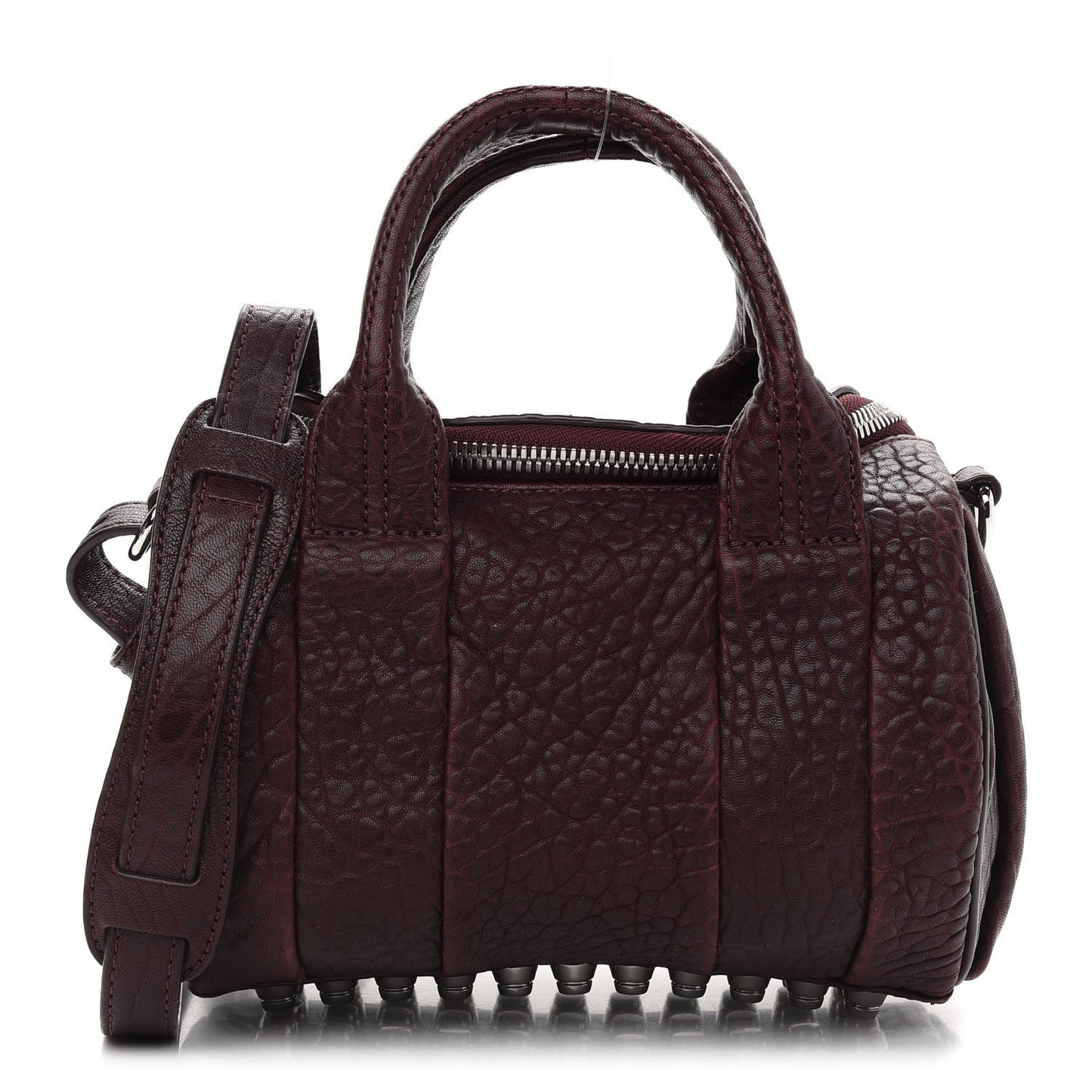 Pebbled Lambskin Mini Rockie Beet Rhodium Hardware