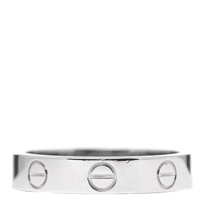 Cartier 18K White Gold 3.5mm LOVE Wedding Band Ring 50 5.25 3 of 4