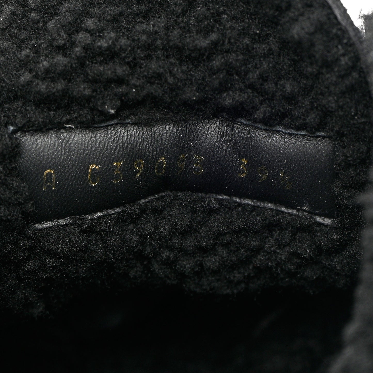 Lambskin Shearling Canvas CC Lace Up Boots 39.5 Black Gold