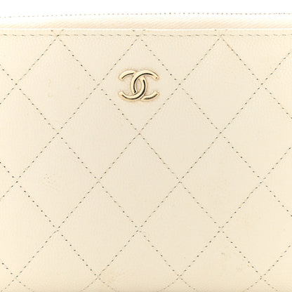 Chanel Caviar Quilted Large Gusset Zip Around Wallet White 8 of 10