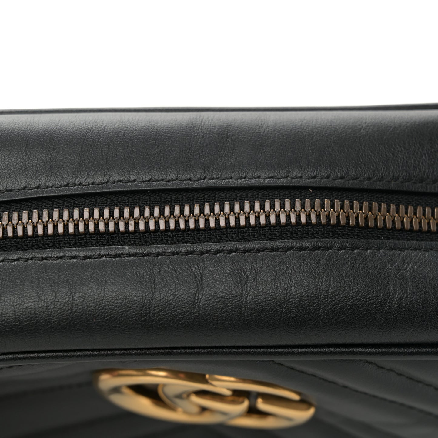 Calfskin Matelasse Small GG Marmont Chain Shoulder Bag Black
