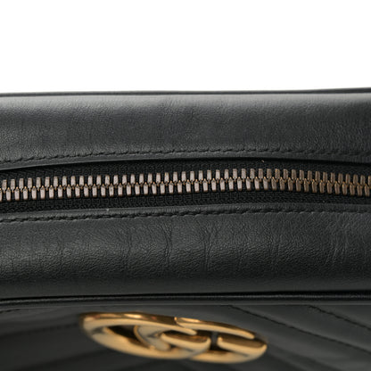 Gucci Calfskin Matelasse Small GG Marmont Chain Shoulder Bag Black 12 of 12