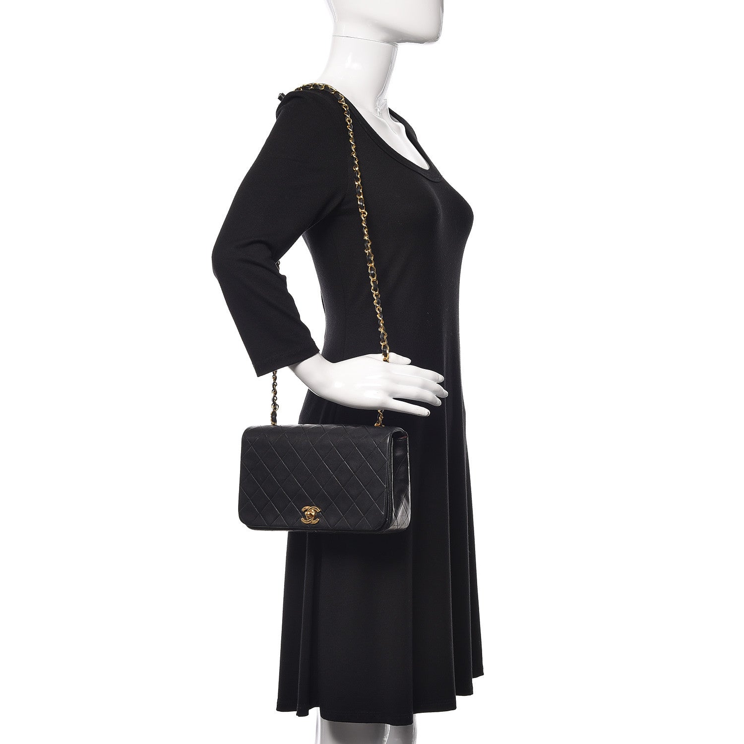 Chanel Lambskin Quilted Small Single Flap Black 2 of 12