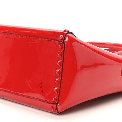 Valentino Garavani Patent Monochrome Rockstud Double Handle Tote Rosso Valentino 9 of 13