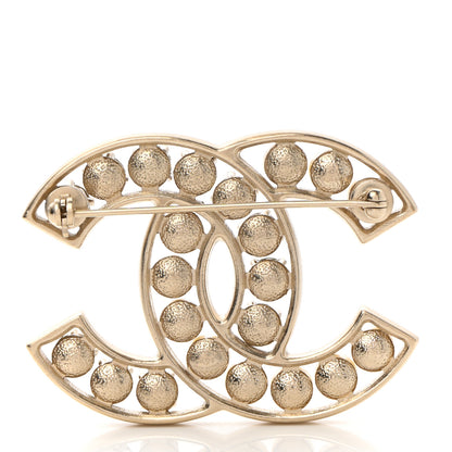 Chanel Pearl Crystal CC Brooch Gold Pearly White 3 of 4