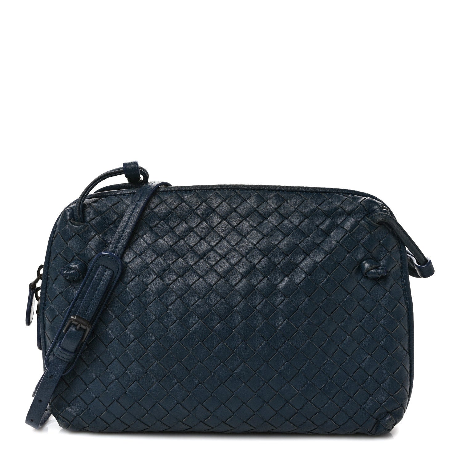 Bottega Veneta Nappa Intrecciato Nodini Crossbody Messenger Blue 1 of 10