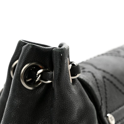 Chanel Calfskin Diamond Stitch Accordion Flap Black 15 of 21