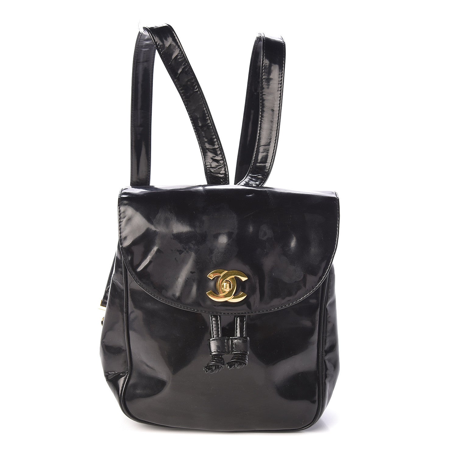 Chanel Vinyl CC Drawstring Backpack Black 1 of 13