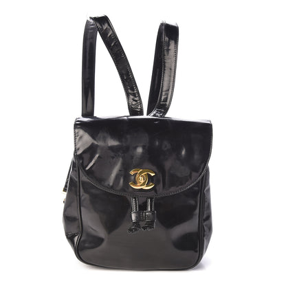 Chanel Vinyl CC Drawstring Backpack Black 1 of 13