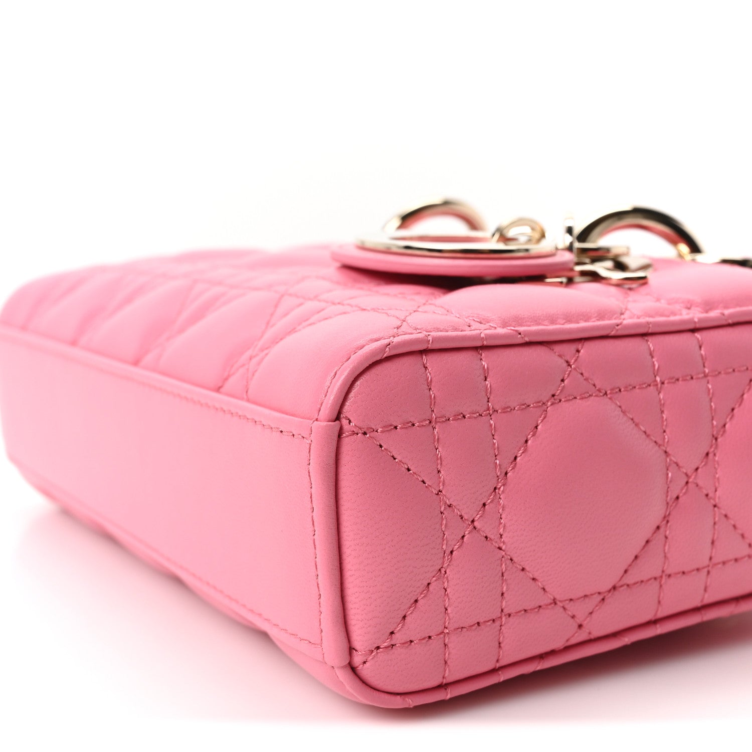 Christian Dior Lambskin Cannage Mini Lady D-Joy Fraise 9 of 9