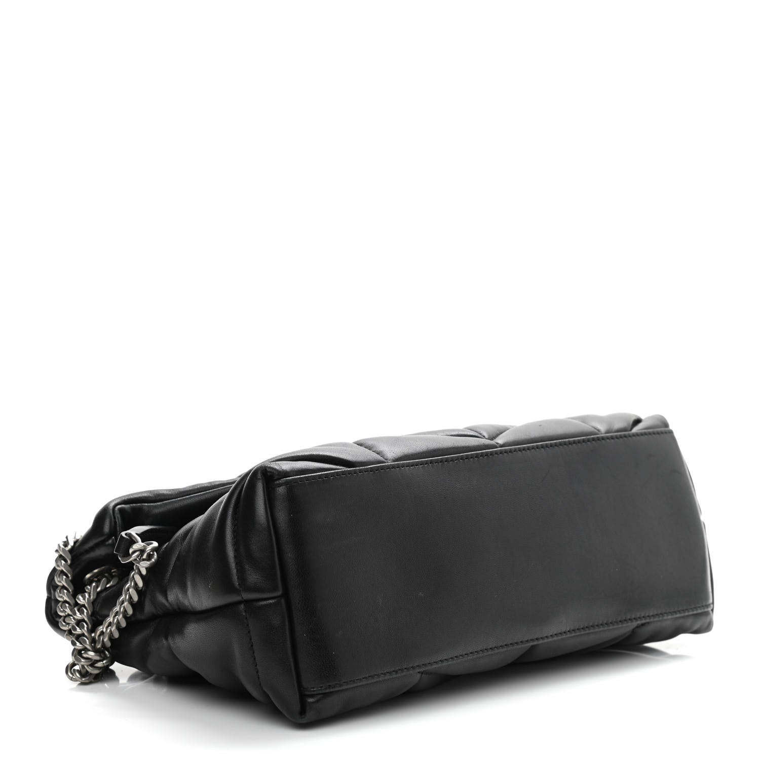 Saint Laurent Lambskin Quilted Small Loulou Puffer Monogram Chain Satchel Black 4 of 11