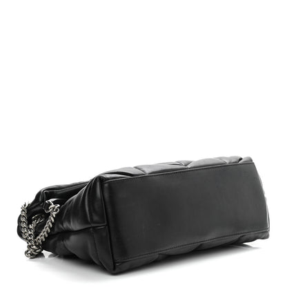 Saint Laurent Lambskin Quilted Small Loulou Puffer Monogram Chain Satchel Black 4 of 11