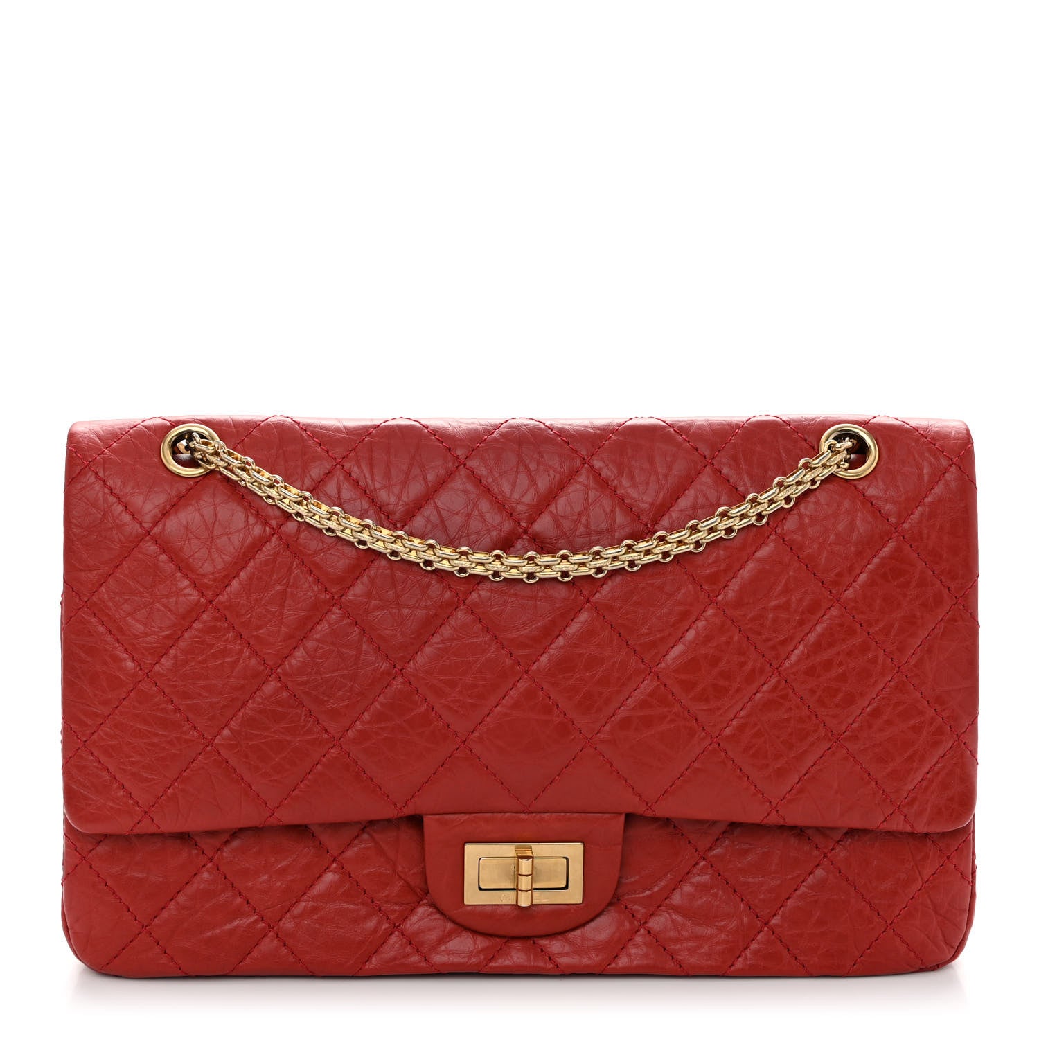 Chanel Aged Calfskin Quilted 2.55 Reissue 227 Flap Red 1 of 11