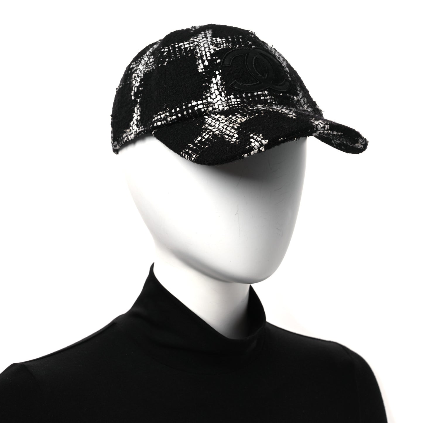 Tweed Cap Hat M Black White