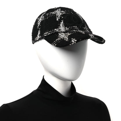 Chanel Tweed Cap Hat M Black White 2 of 10