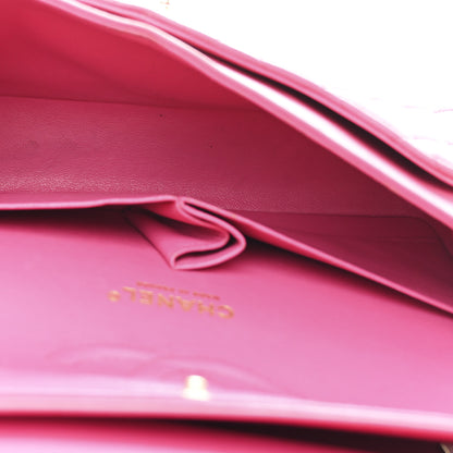 Chanel Lambskin Quilted Medium Double Flap Fuchsia 5 of 11