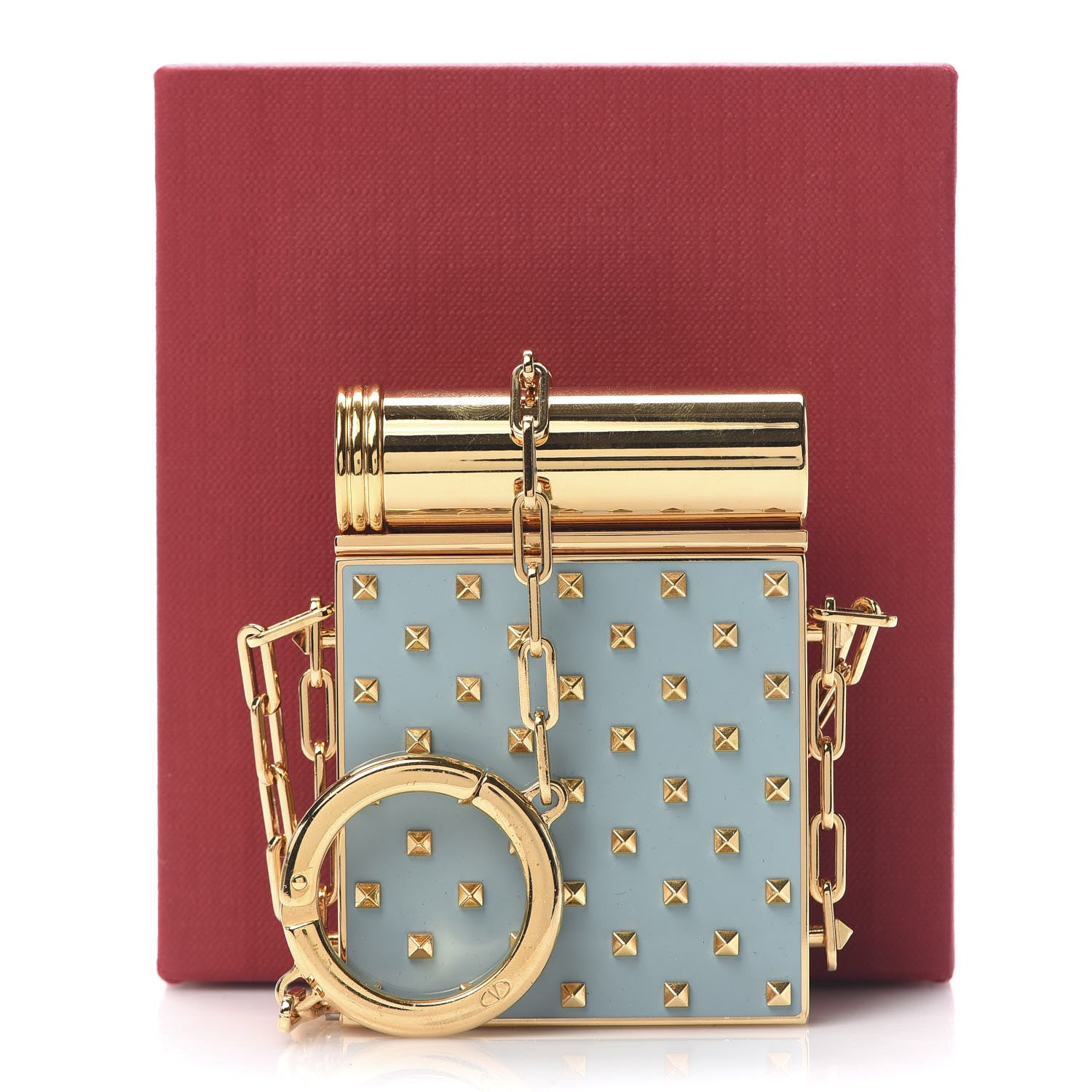 Valentino Garavani Rockstud Lipstick Holder Minaudiere Azzurro 8 of 8