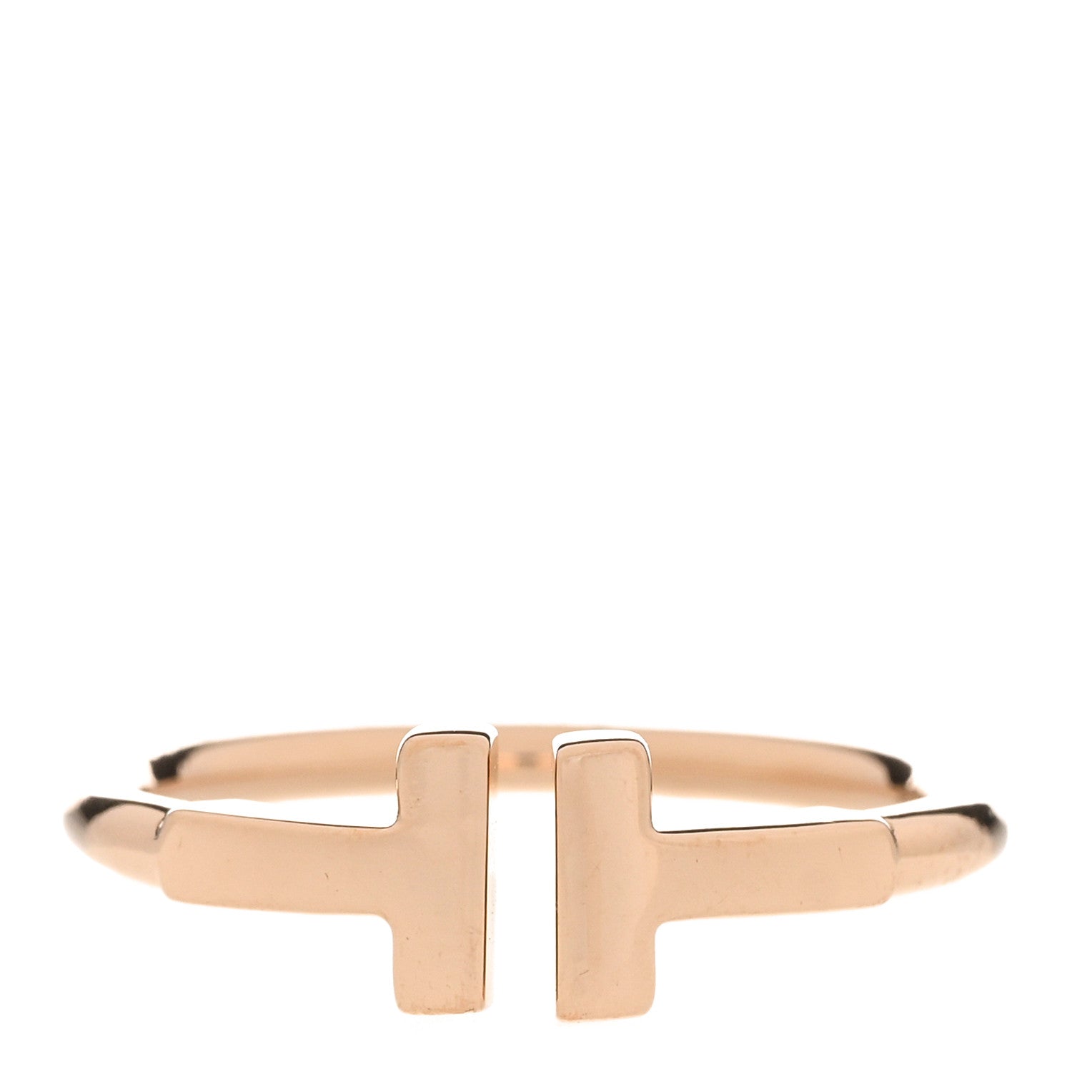 Tiffany 18K Rose Gold T Wire Ring 50 5.25 1 of 5