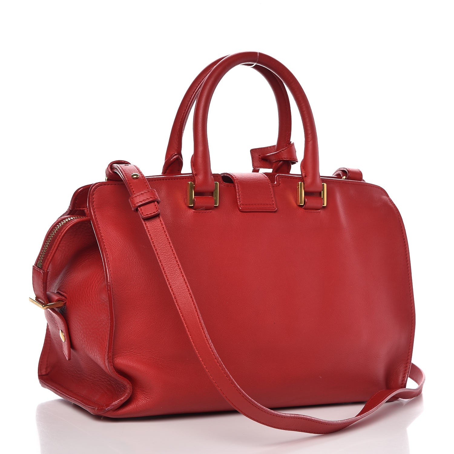 Saint Laurent Calfskin Small Classic Y Cabas Rouge Orient 3 of 15