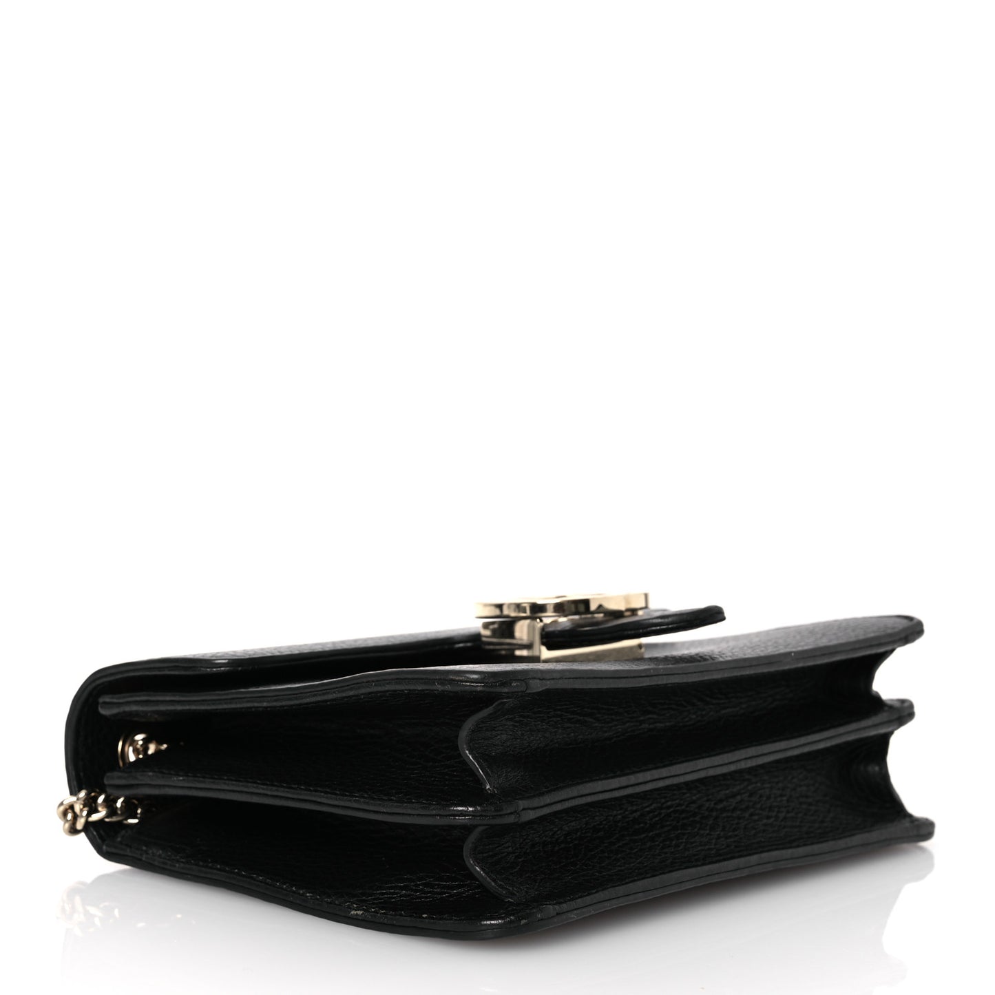Dollar Calfskin Small Interlocking G Shoulder Bag Black