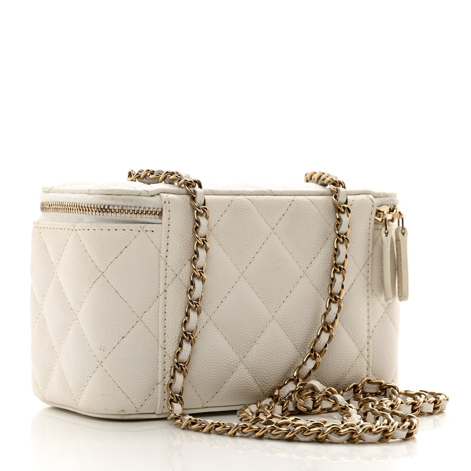 Chanel Caviar Quilted Small Vanity Case With Chain White 3 of 13
