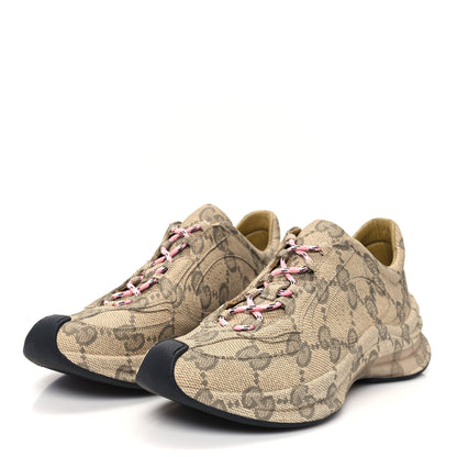 Gucci Ultralight Plume Calfskin Monogram Printed Womens Gucci Run Sneakers 38.5 Beige Ebony 4 of 11