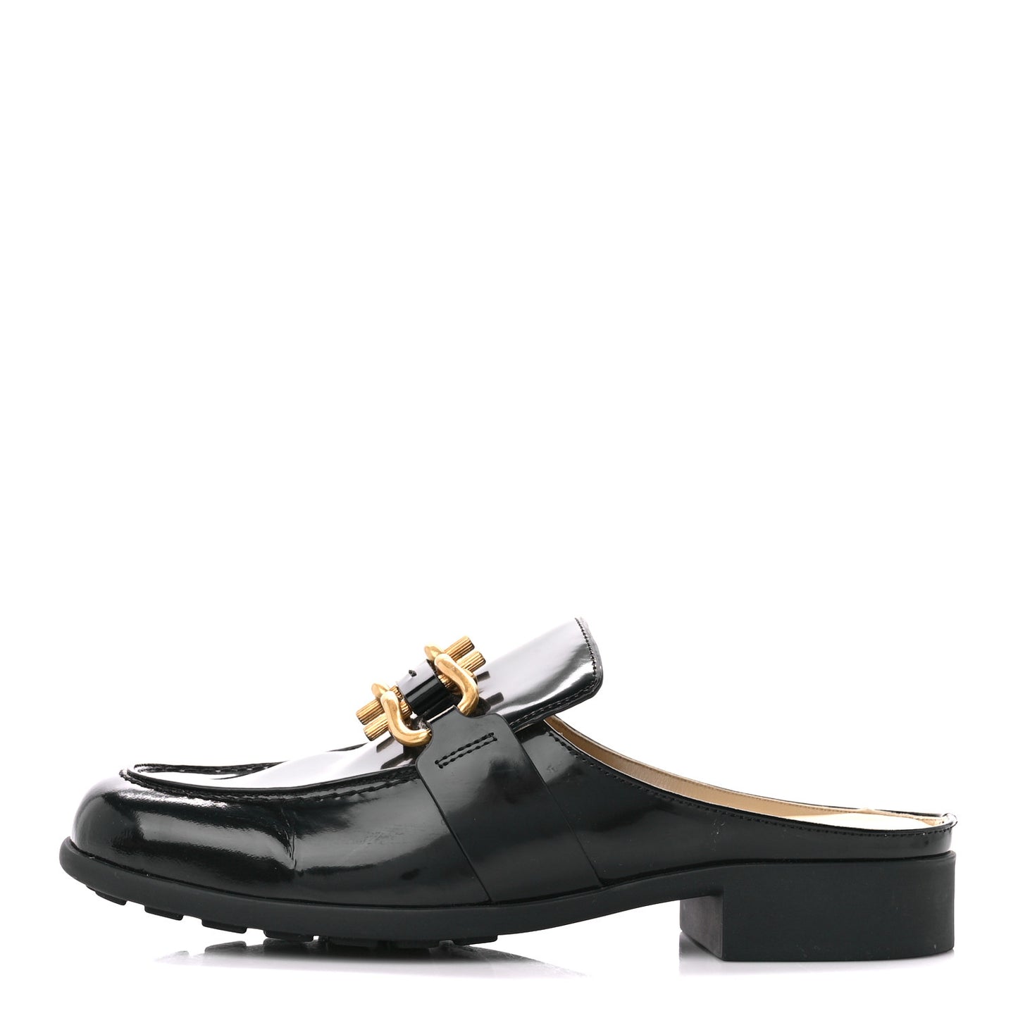 Glossy Calfskin Monsieur Loafers 37.5 Black