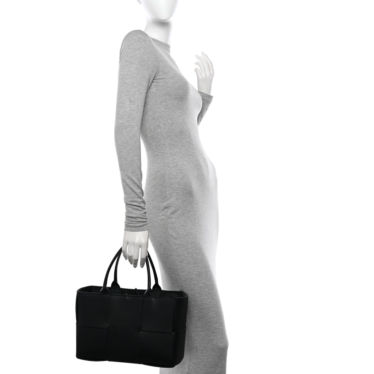 Bottega Veneta Grained Calfskin Intrecciato Small Arco Tote Black 2 of 12