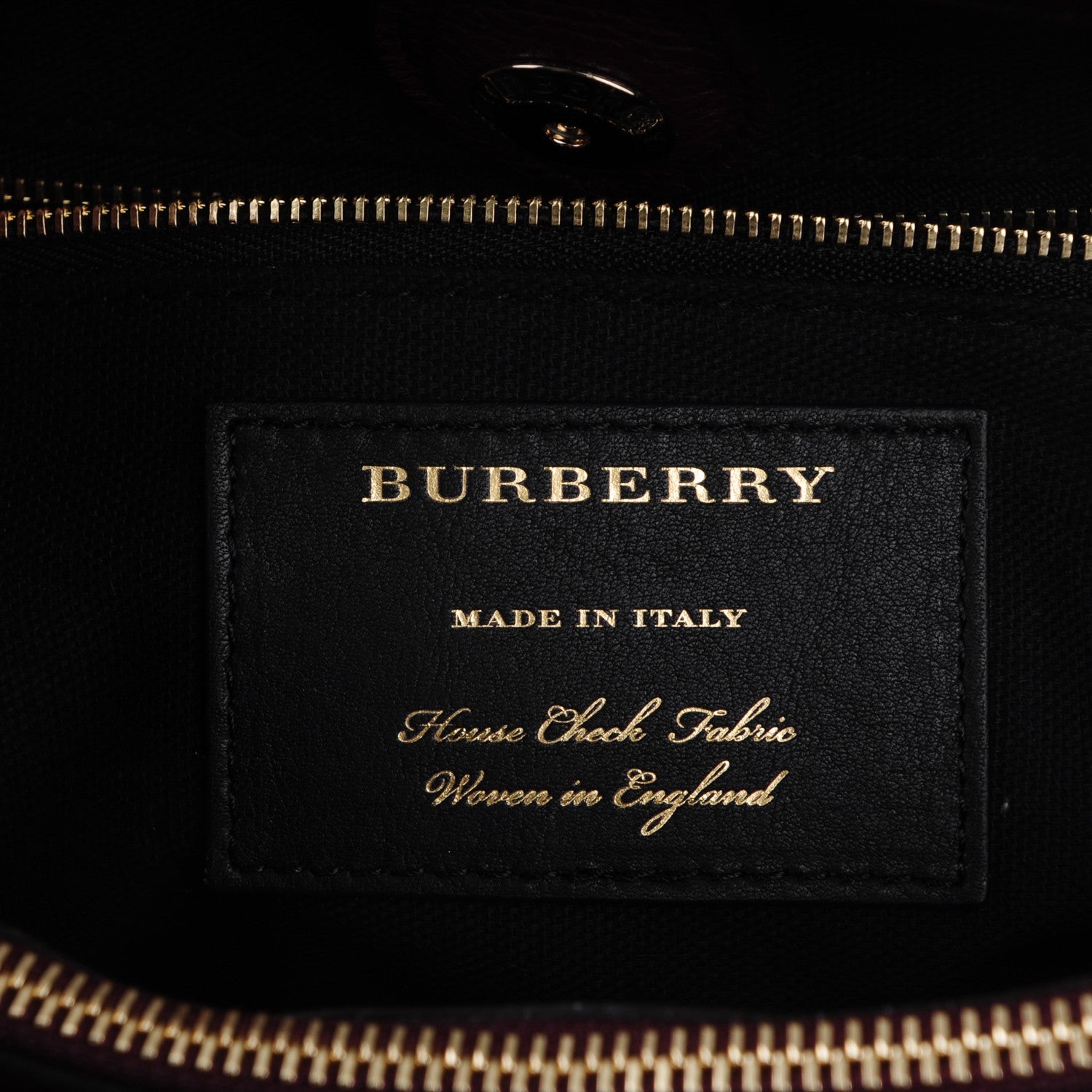 Burberry Calfskin House Check Medium Banner Tote Mahogany Red 6 of 8