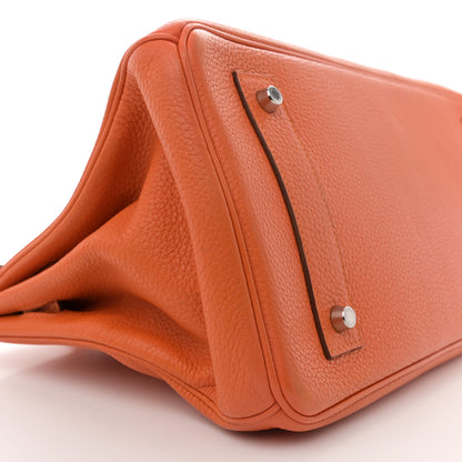 Hermes Taurillon Clemence JPG Shoulder Birkin II 42 Orange 9 of 15