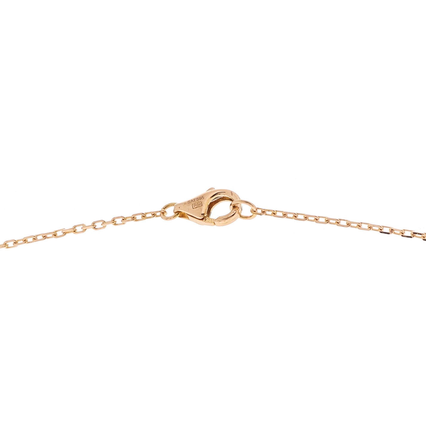 18K Pink Gold Diamond Logo Pendant Necklace