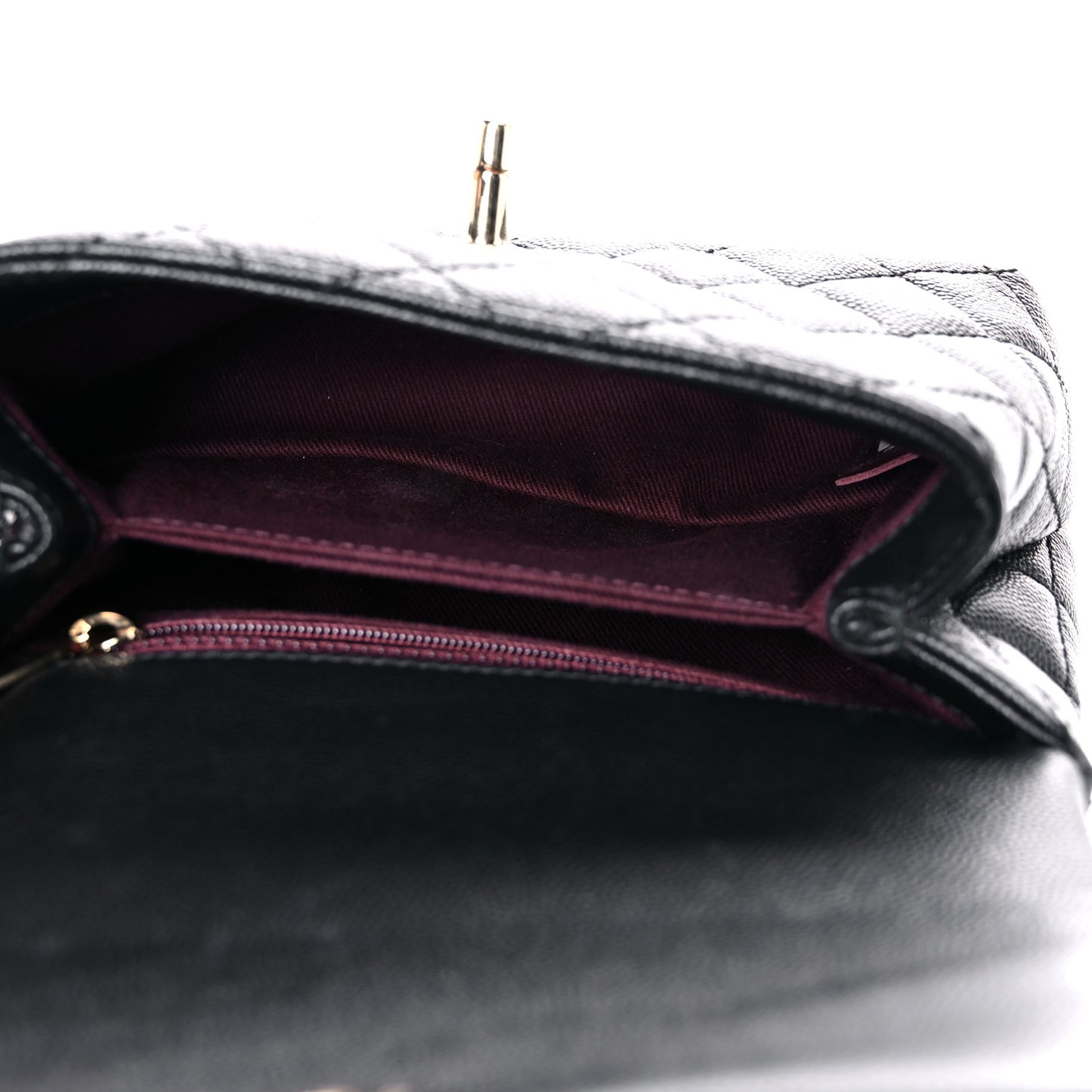 Caviar Quilted Extra Mini Coco Handle Flap Black