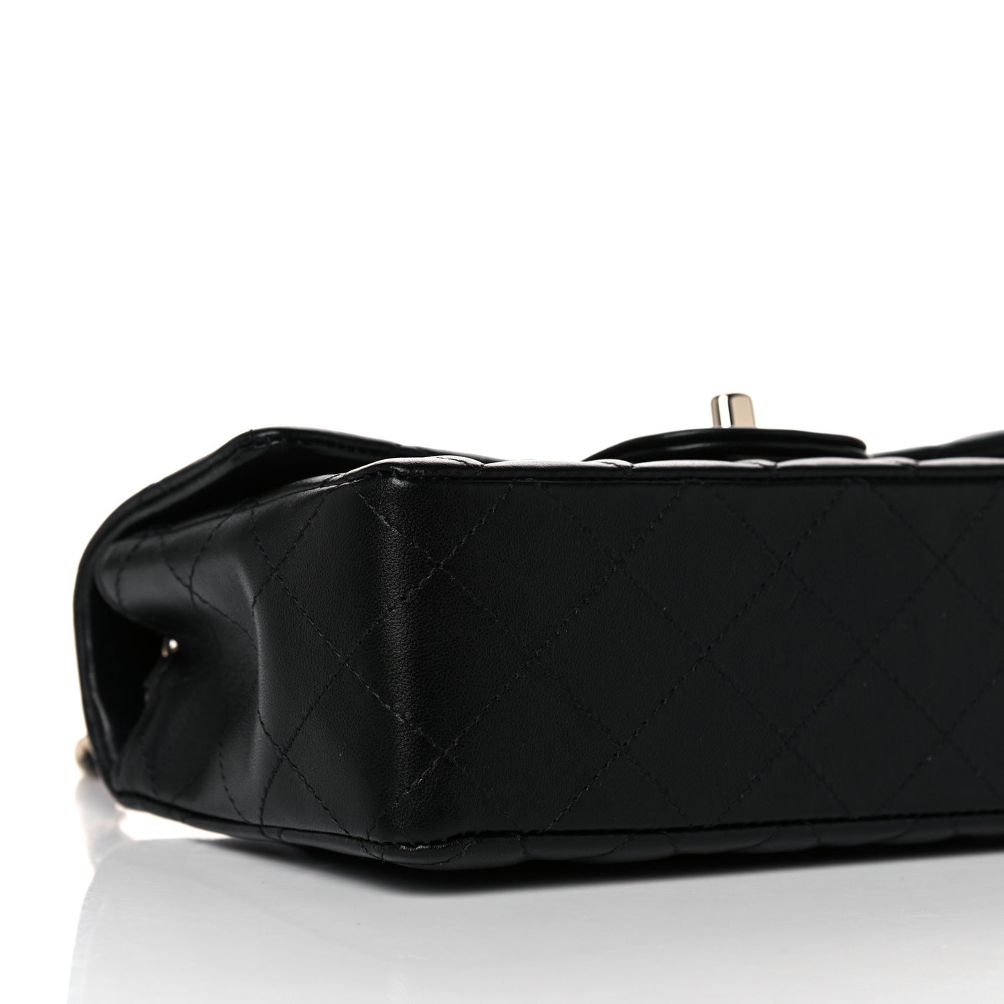 Lambskin Quilted Mini Rectangular Flap Black