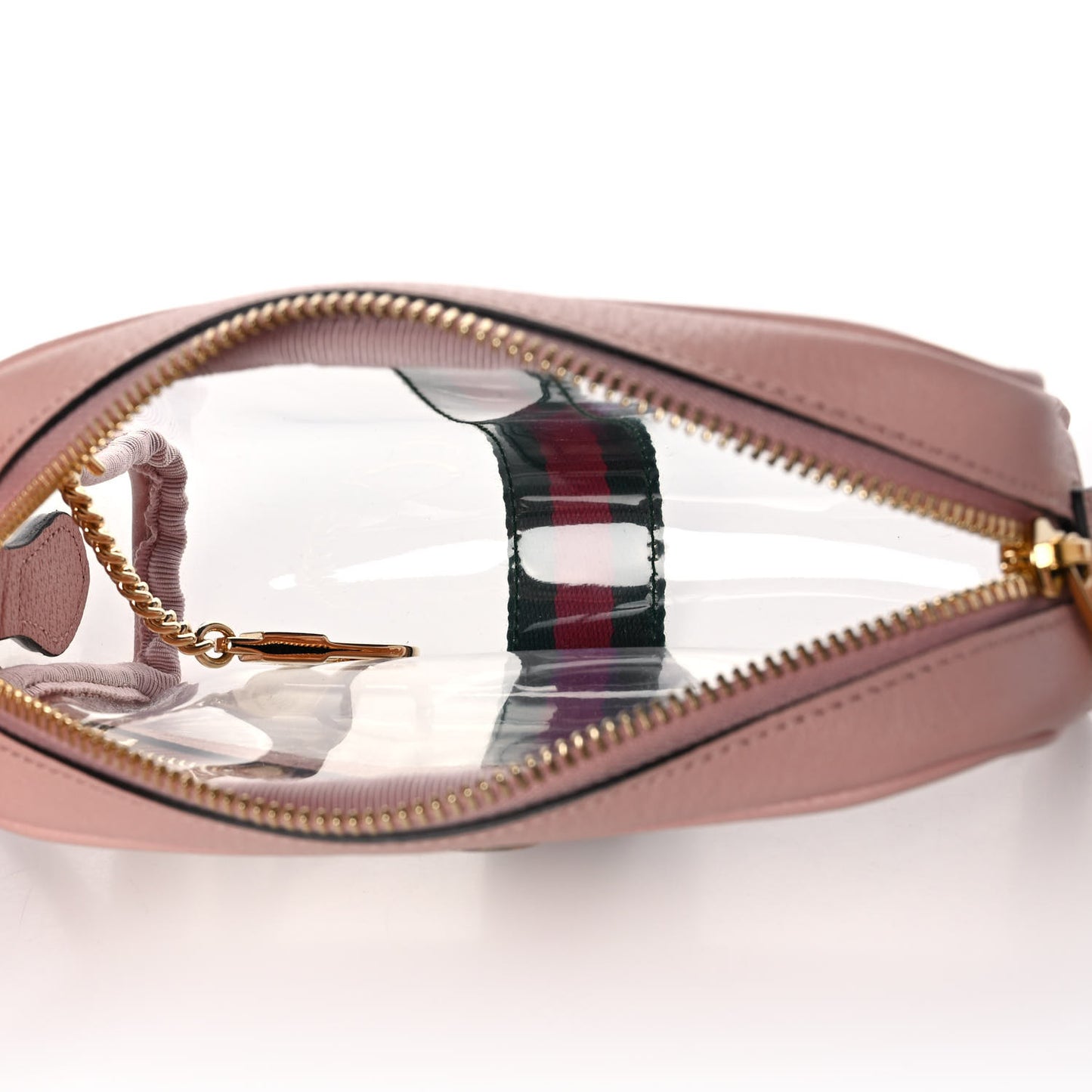 Vinyl Web Mini Ophidia Transparent Shoulder Bag Perfect Pink