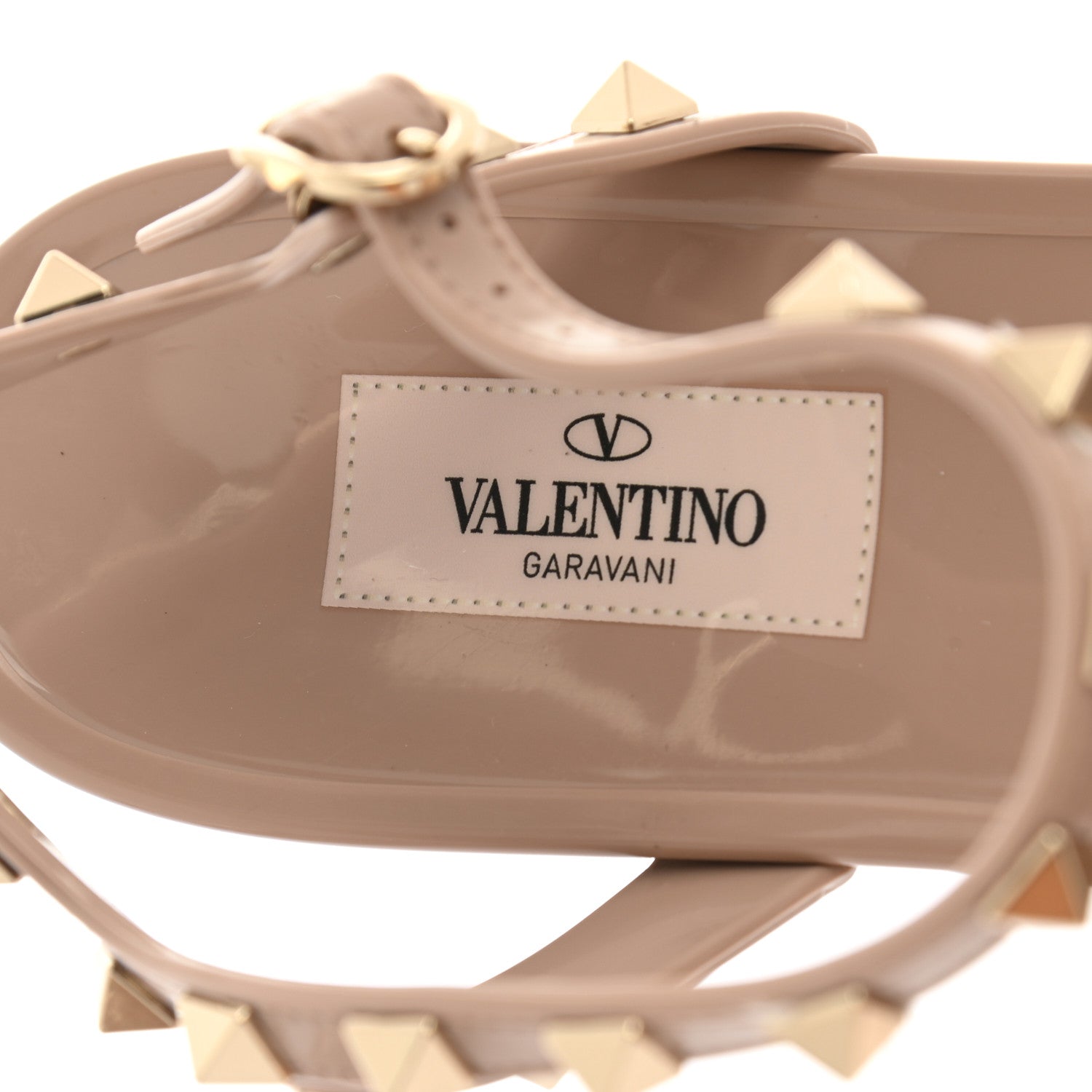 Valentino Garavani PVC Jelly Rockstud Caged Sandals 41 Poudre 7 of 9