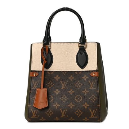Louis Vuitton Calfskin Monogram Fold Tote PM Cream Khaki Black 1 of 9