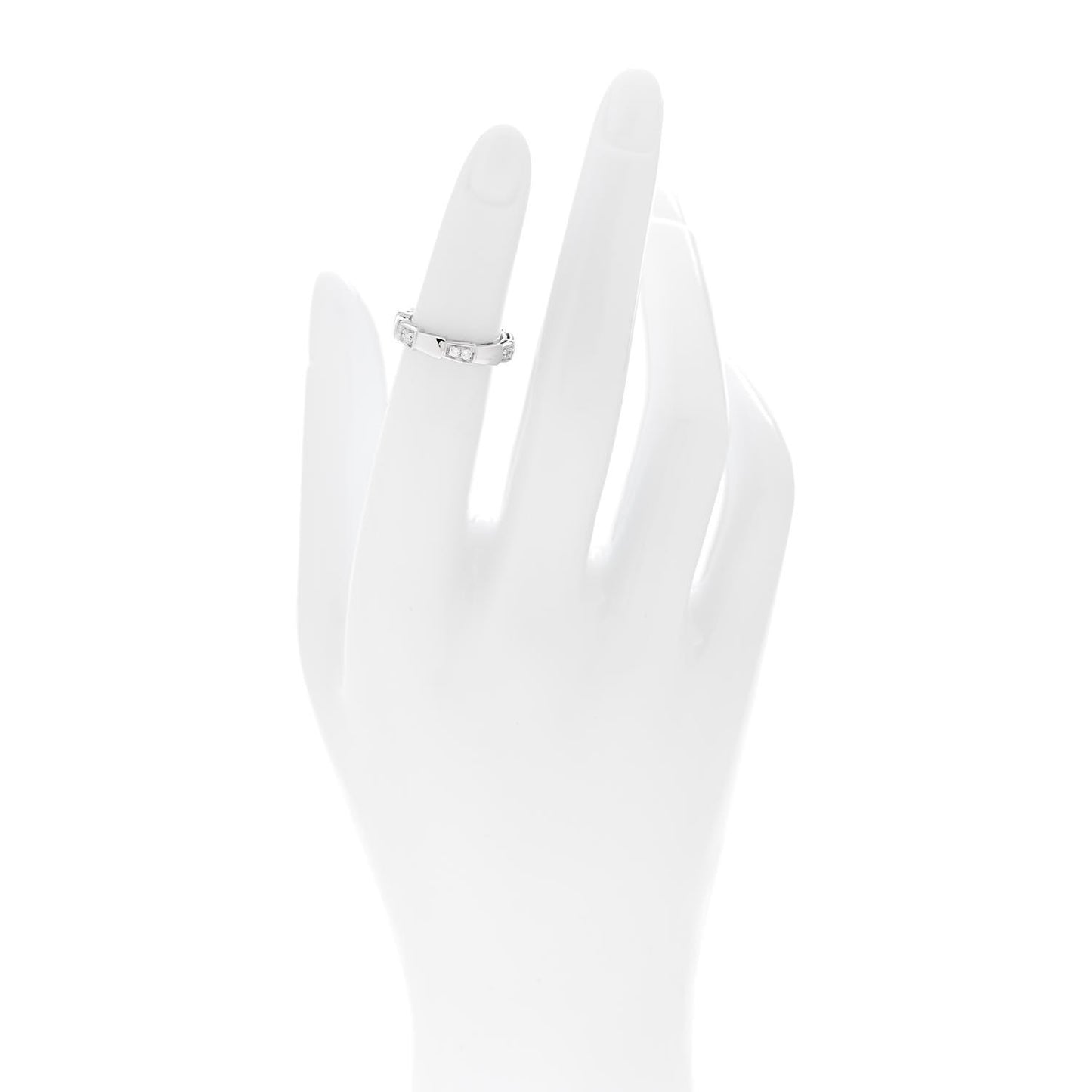 18K White Gold Diamond Serpenti Viper Band Ring 46 3.75