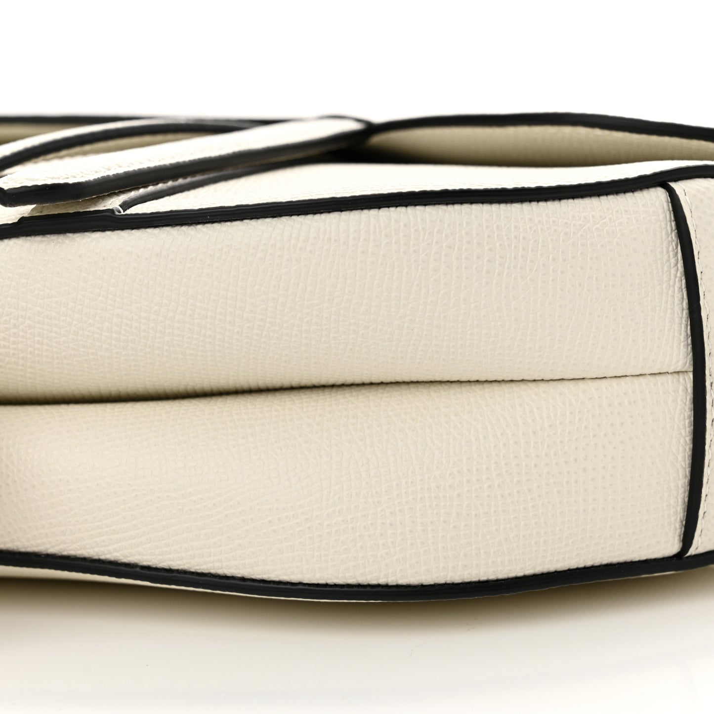 Grained Calfskin Saddle Bag With Strap Latte