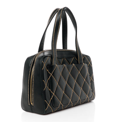 Chanel Calfskin Contrast Stitch Surpique Bowler Black 3 of 12