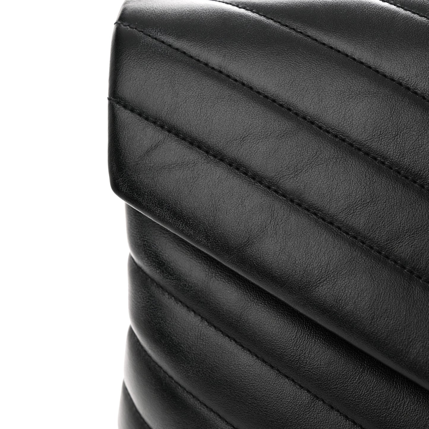 Calfskin Y Quilted Monogram Monochrome Medium Loulou Chain Satchel Black