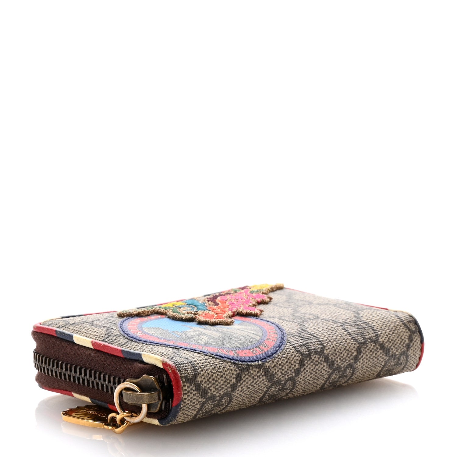 Gucci GG Supreme Monogram Night Courrier Embroidered Zip Around Card Case 4 of 7