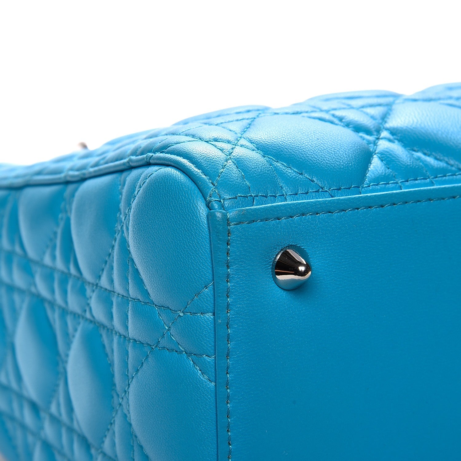 Christian Dior Lambskin Cannage Medium Lady Dior Blue 11 of 13